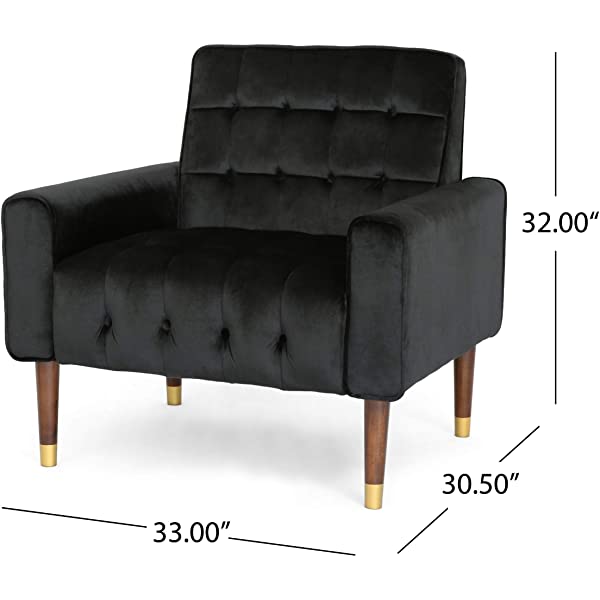 Christopher Knight Home Betsy Velvet Armchair, Modern Glam, Button-Tufted, Waffle Stitching, Raisin