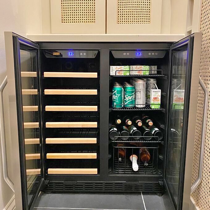 33 Bottle and 70 Can Dual Zone Freestanding Wine and Beverage Refrigerator