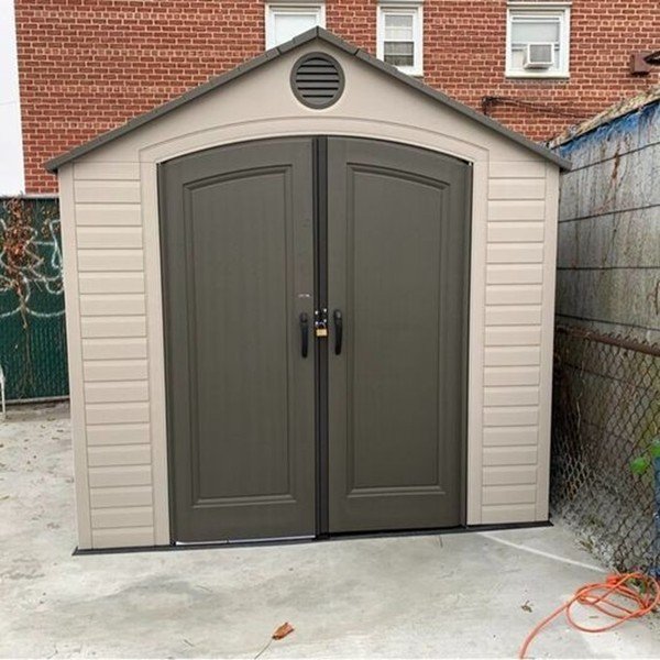 Traditional plastic storage shed 2.5m wide x 3m deep