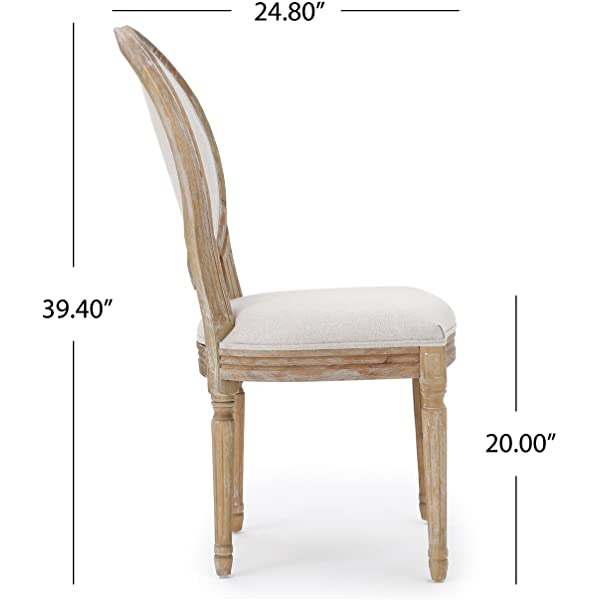 Christopher Knight Home Phinnaeus Beige Fabric Dining Chair (Set of 2), 2-Pcs Set Beige 2-Pcs Set