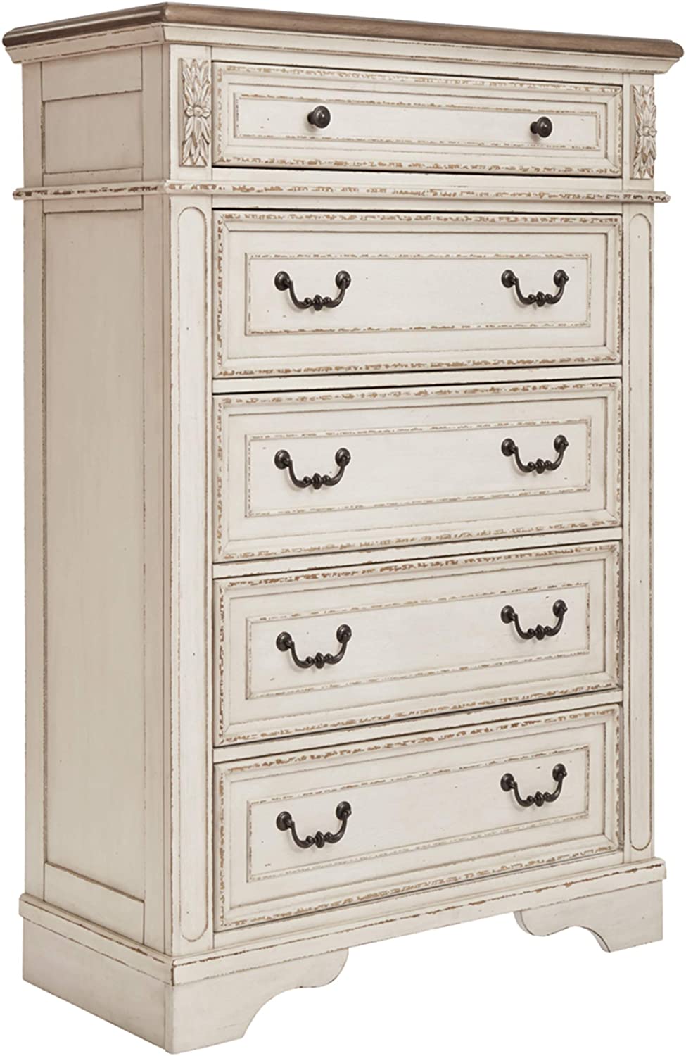 Signature Design by Ashley B743-46 Realyn Chest of Drawers Chipped White