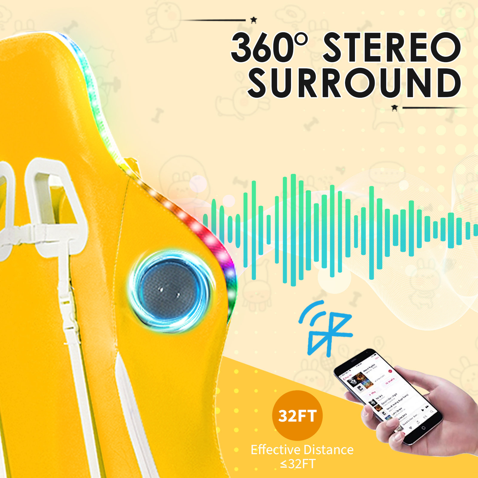 【Furniture】RGB PC & Racing Game Chair With Massage And Bluetooth