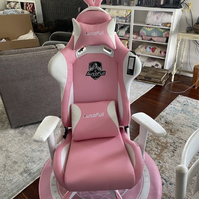 【Furniture】Racing Game Chair Autofull Adjustable Reclining Ergonomic Swivel PC in Pink