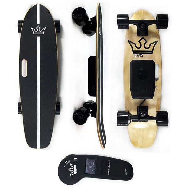KYNG electric skateboard with wireless LED remote control 29 inches