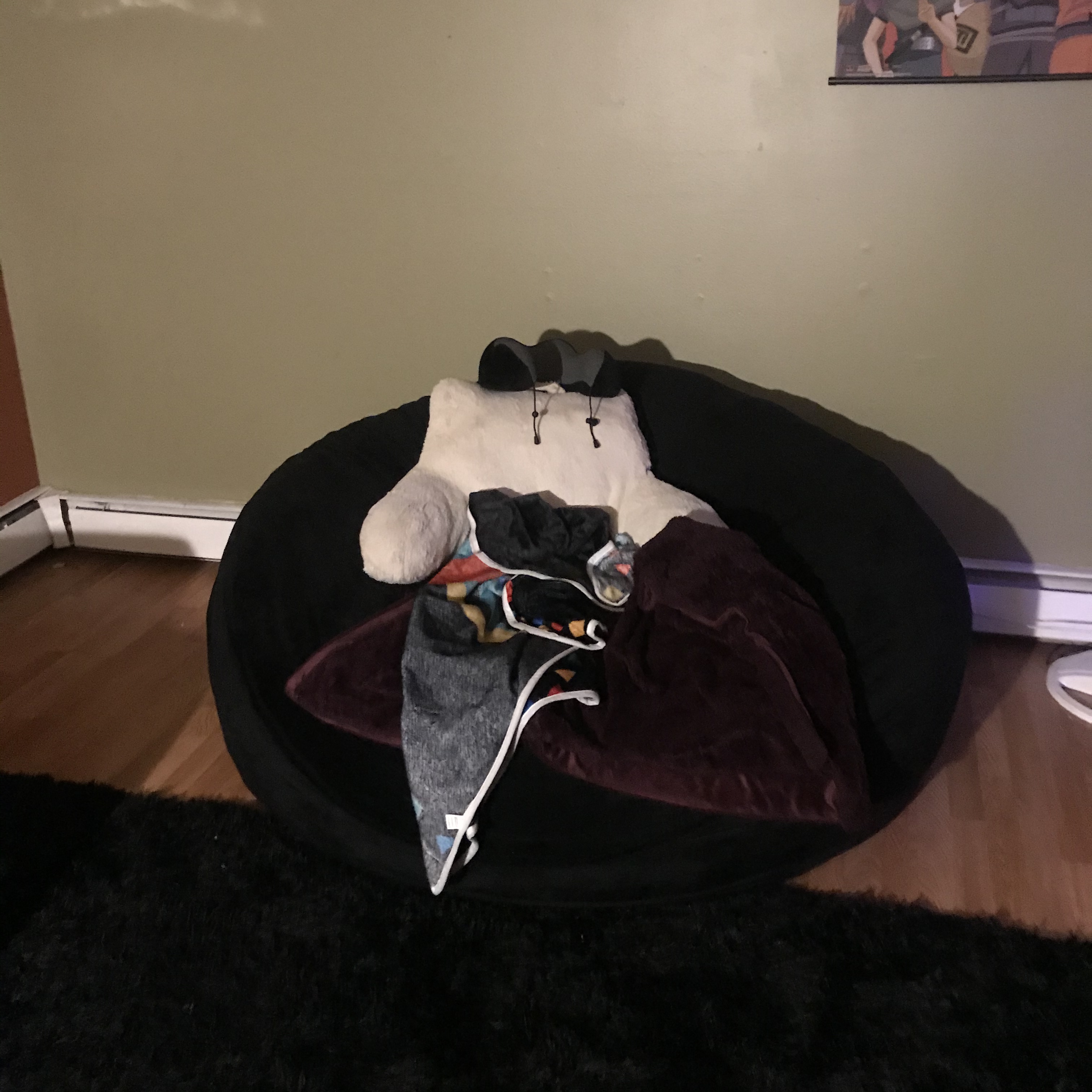 【Furniture】6000 Bean Bag Chair w/Footstool: Giant Foam-Filled Furniture - Machine Washable Covers