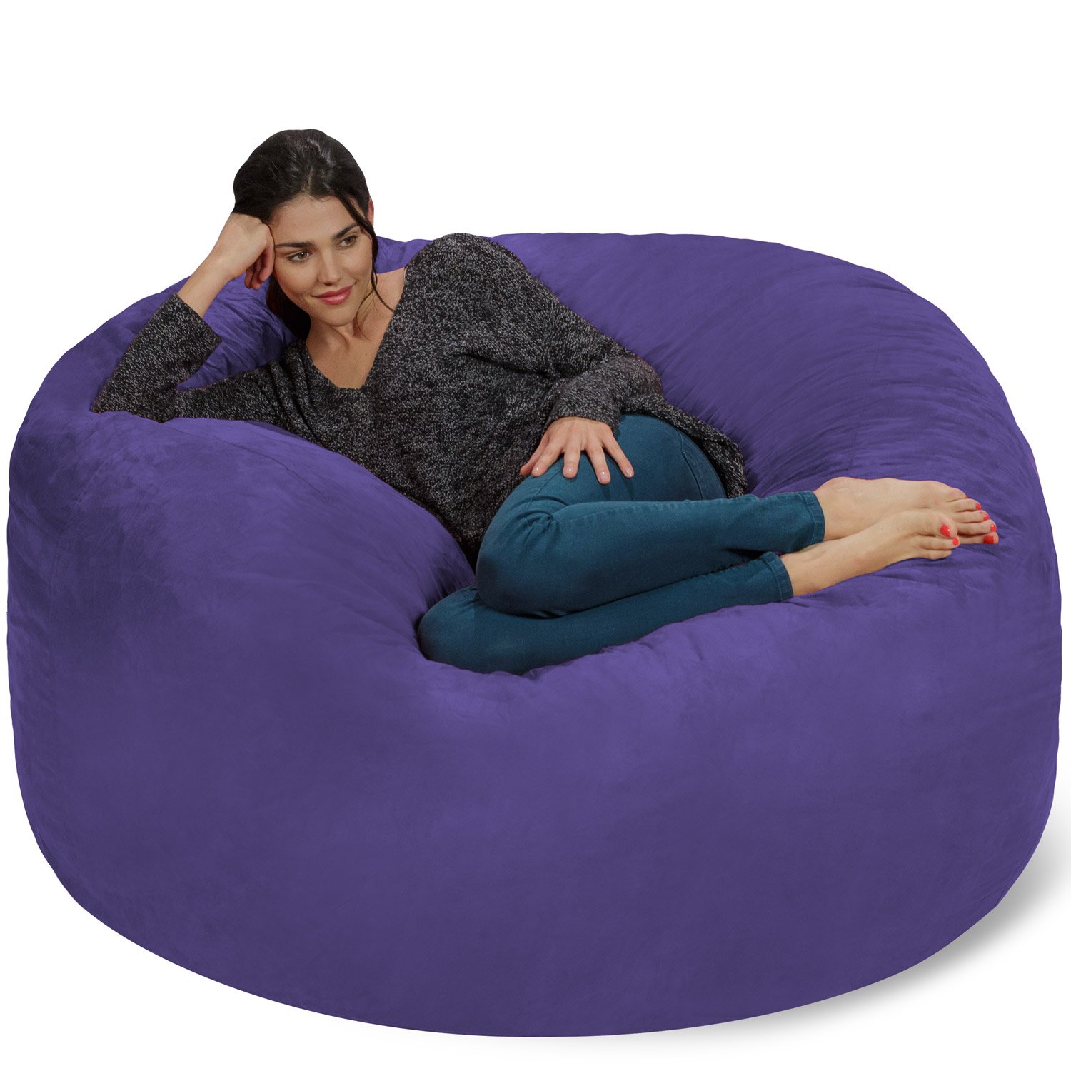 【Furniture】Giant 5' Memory Foam Furniture Bean Bag - Big Sofa with Soft Micro Fiber Cover