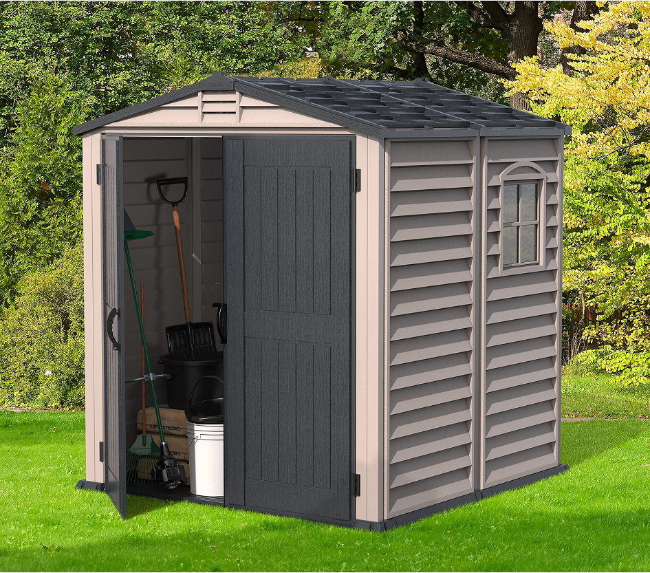 6' x 6' PLUS Plastic Garden Shed with Plastic Floor & Fixed Window