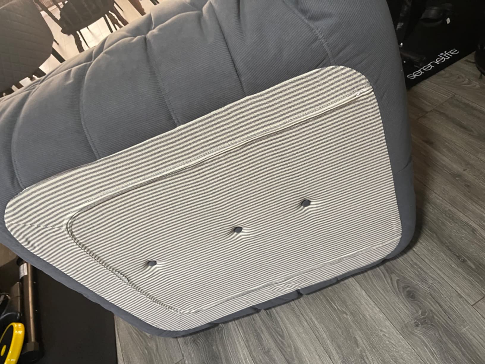 【Furniture】Chair with Ottoman, Soft Suede Oversized Chair with Ottoman Lazy Floor Sofa