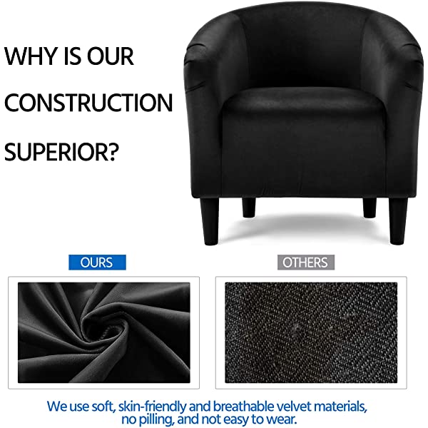 Yaheetech Set of 2 Modern Style Accent Barrel Chair Upholstered Chair Arm Chair Club Chair for Living Room Bedroom Reception Room Office Ivory