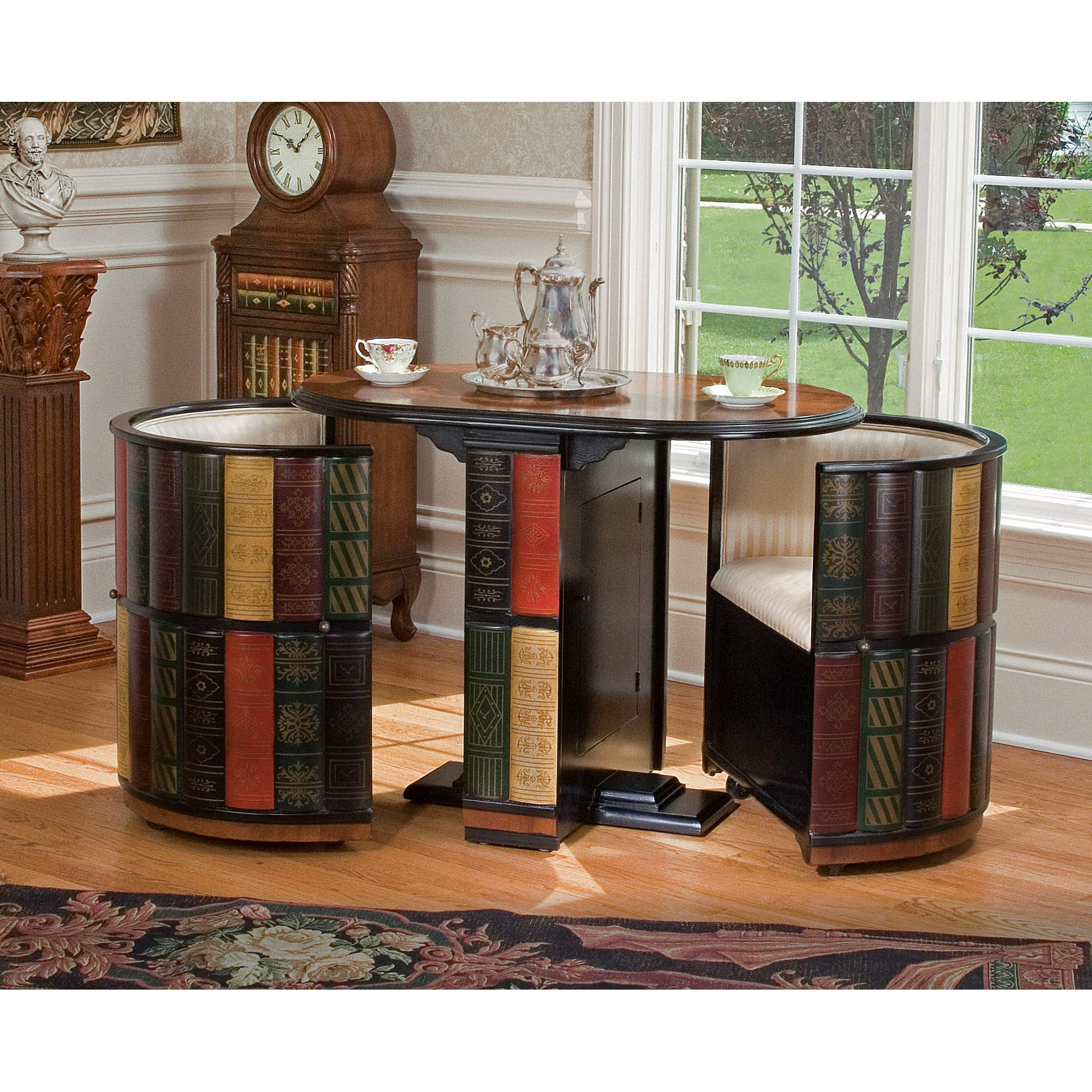 【Furniture】Nettlestone Library Nested Table and Chair Set with Storage MDF Wood, 41