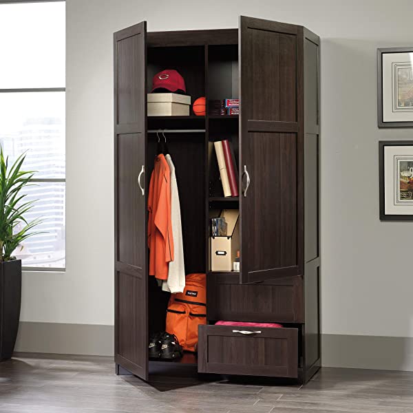 Sauder Large Storage Cabinet, Cinnamon Cherry Finish Cinnamon Cherry Cabinet