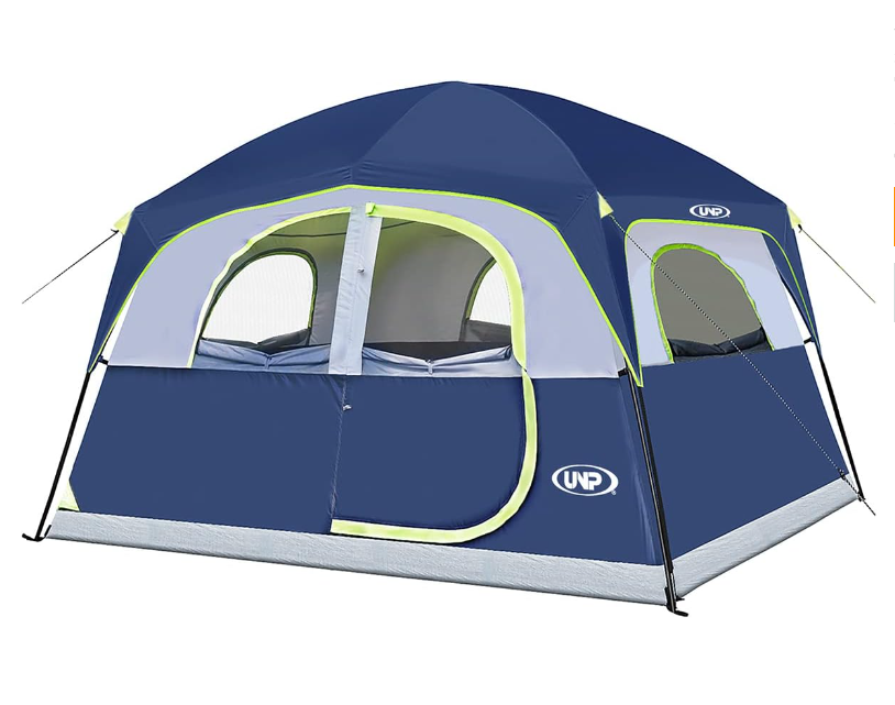 UNP Tents 6 Person Waterproof and Windproof Easy Setup, Double Layer Family Camping Tent