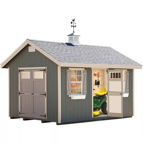 Plastic storage shed 10 ft wide X14 ft deep; A clearance sale