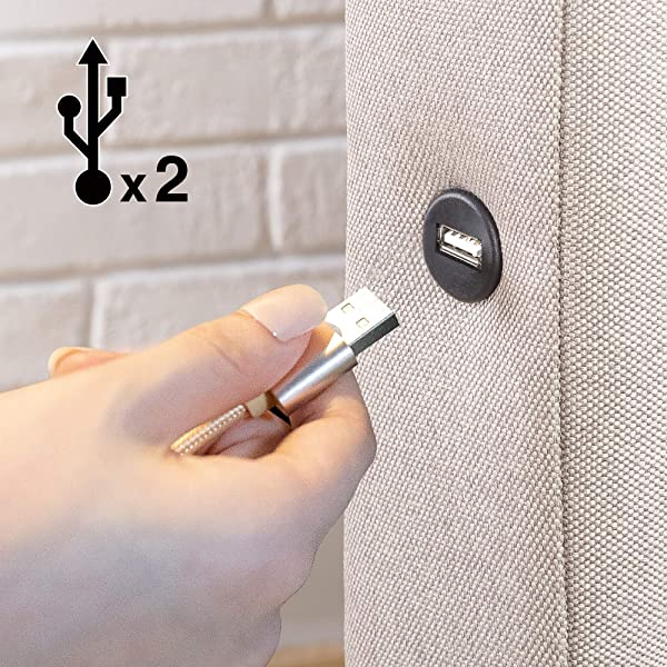 ZINUS Lottie Upholstered Platform Bed Frame / Mattress Foundation / Wood Slat Support / No Box Spring Needed / Easy Assembly, Grey, Queen Grey Queen Standard