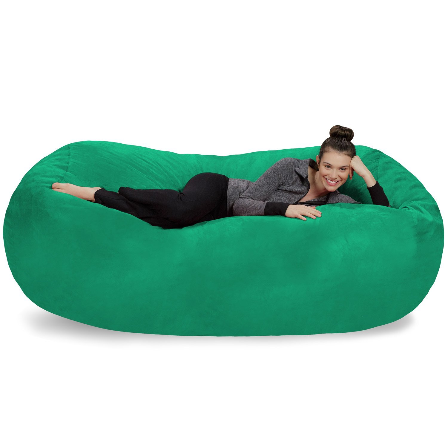 【Furniture】Sofa Sack - Plush Bean Bag Sofas with Super Soft Microsuede Cover - XL Memory Foam Stuffed Lounger Chairs