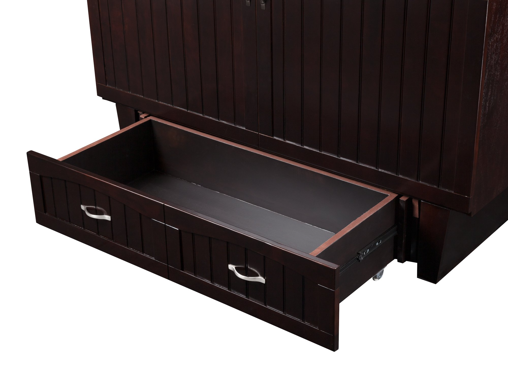 【Furniture】Atlantic Furniture Nantucket Murphy Bed Chest with Charging Station & Mattress, Queen, Espresso