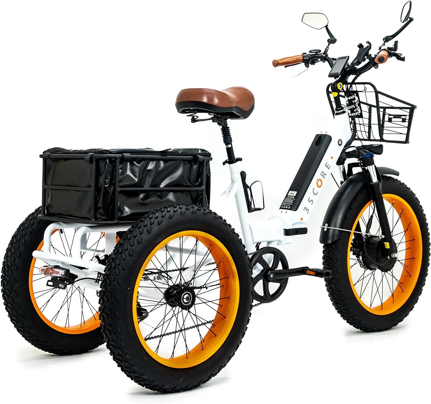 Electric Fat Trike 750W Motor and 48V Lithium Rechargeable Battery - Etrike 24 Inch Fat Tire - Foldable Electric Cruiser Tricycle