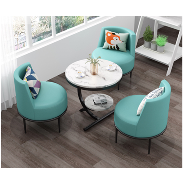 【Furniture】Four Sets Outdoor Leisure Tea Table Chair Combination Backrest Chair 1 Table and 3 Chairs