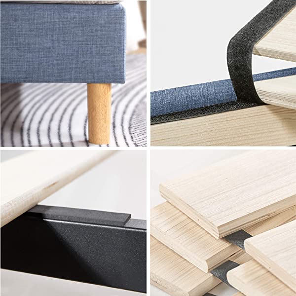 ZINUS Lottie Upholstered Platform Bed Frame / Mattress Foundation / Wood Slat Support / No Box Spring Needed / Easy Assembly, Grey, Queen Grey Queen Standard